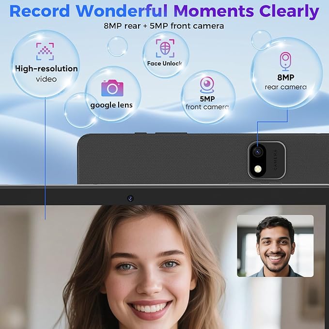 Android Tablet with Keyboard, 26GB RAM, 256GB ROM(1TB Expand), 10.1 inch Android 14 Tablet, 8000mAh Battery, BT 5.0, GMS Certified, 2.4G&5G WiFi, 2 in 1 Tablets with Mouse, Case, Stylus(Pink)