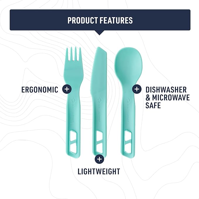 Sea to Summit Passage Camp Cutlery Set, Fork, Spoon and Knife, Arrowwood Yellow