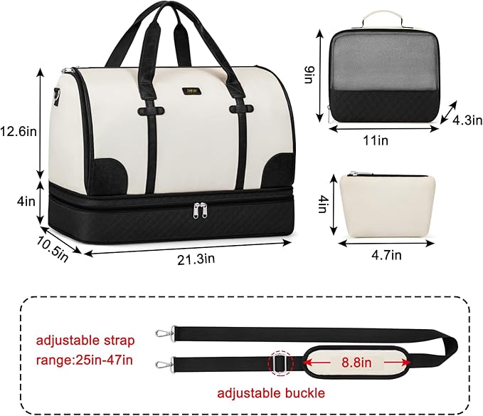 Convertible Travel Garment Bags - Carry On Garment Duffel Bag with Shoe Compartment Large Travel Garment Bag with Storage Bag Toiletry Bag 2 in 1 Hanging Suit Bag Weekender Bag for Women Men 3pcs Set