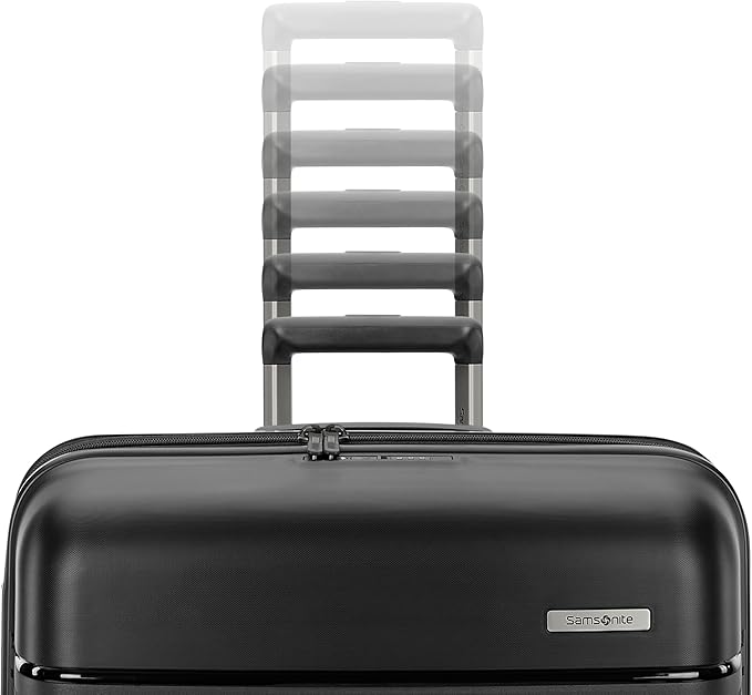 Samsonite Elevation Plus - Carry-On Hardside Luggage - Scratch Resistant Polypropylene Shell, RightHeight™ Adjustable Handle, Integrated AirTag Holder, TSA Lock, WetPak™ Compartment - Triple Black