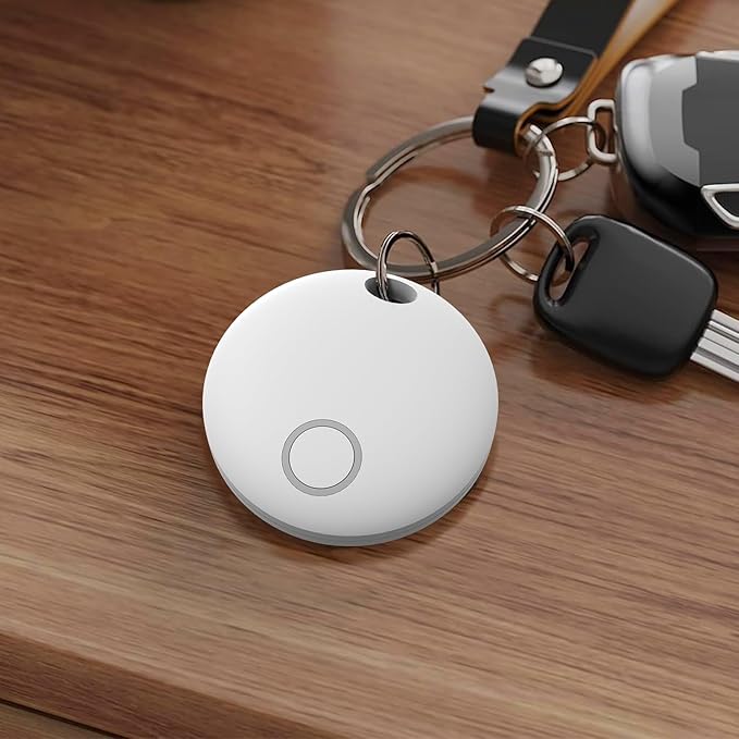 Smart Tracker Tags, Bluetooth Luggage Tracker with Keychain, Compatible with iOS Find My app, Item Locator for Key, Wallet, Suitcase, Bags, IP67 Waterproof, Battery Include