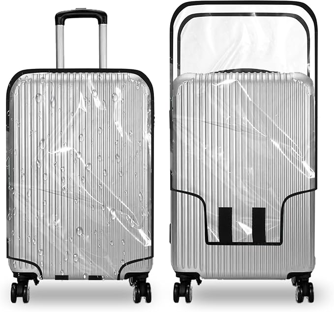Clear PVC Luggage Cover, Waterproof Dustproof Anti-Scratch Suitcase Protector, Fits Wheeled Suitcases 18" 22" 24" 26" 28" 30" - Thicken Baggage Cover Case（20"）
