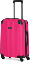 Kenneth Cole REACTION Out of Bounds Lightweight Hardshell 4-Wheel Spinner Luggage, Magenta, 24-Inch Checked