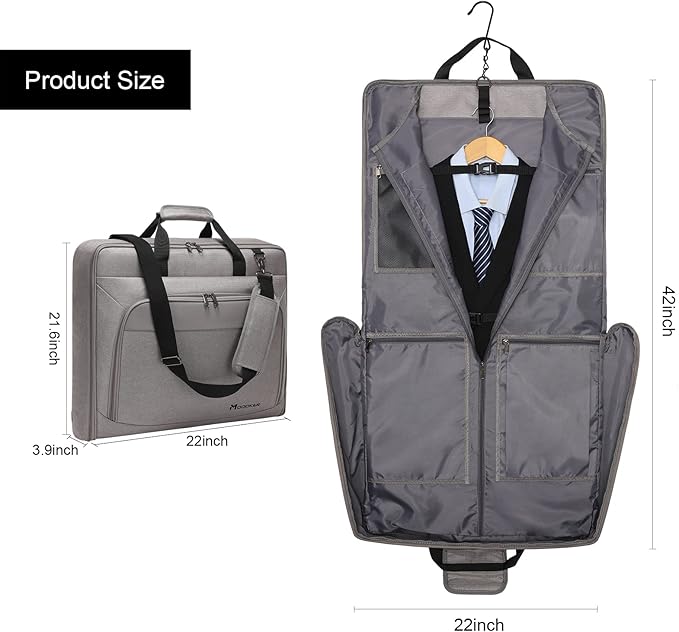 Modoker Suit Luggage Garment Bag with Shoulder Strap, Suit Carry on Bag Hanging Suitcase Garment Bags for Men Women Business Travel