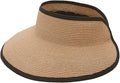 Joywant Womens Sun Visor Hats, Packable Wide Brim Ponytail Beach Hat Straw Visor Summer Beach Vacation Essentials for Womens