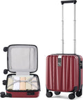 Hanke 14 Inch Underseat Carry On Luggage with Wheels Hard Shell Suitcases Lightweight Small Luggage for Weekender Mini Suitcase Carry On Bag Travel Luggage for Travel Rolling Suitcase.(Burgundy)