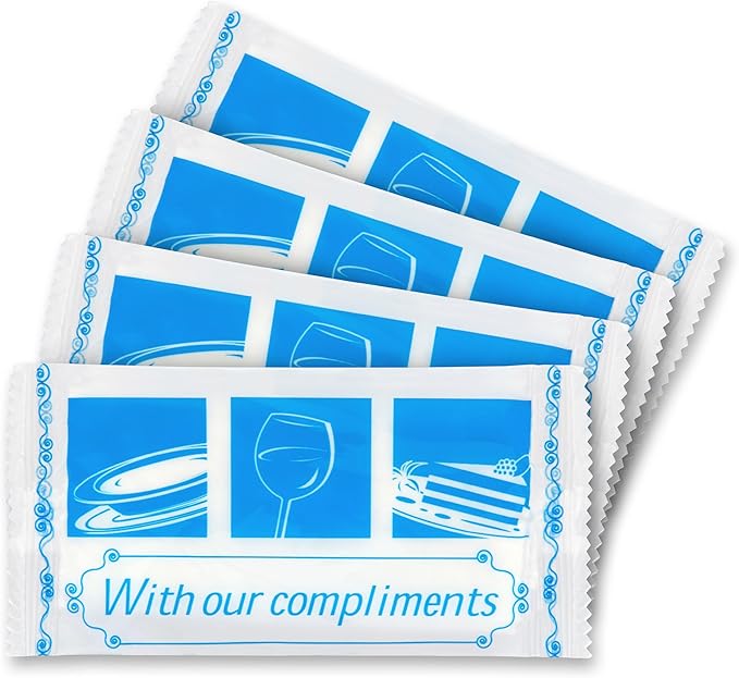 Fresh Towel Individually Wrapped Moist Towelettes - 1 Box of 100 Hand Wipes Individually Wrapped (7 x 8 inches Towel Size, White)