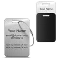 Stainless Steel Personalized Luggage Tags for Suitcases - Custom Name ID Travel Tags for Luggage, Backpacks and Bags - Metal Travel Essentials Accessories for Kids, Women and Men - Bulk Set (4 Pack)