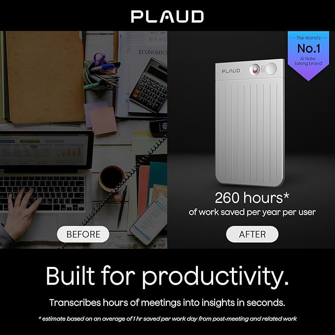 AI Voice Recorder, Note Voice Recorder w/Case, App Control, Transcribe & Summarize with AI Technology, Support 112 Languages, 64GB Memory, Audio Recorder for Lectures, Meetings, Calls, Silver