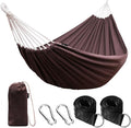 ANYOO Cotton Hammock Portable Camping Hammocks for Hanging Sturdy Garden Comfortable Fabric Hammock with Tree Straps Up to 660lbs with Travel Bag for Camping Outdoor/Indoor Patio Backyard