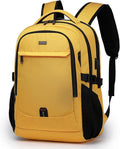 DUSLANG 17 Inch Laptop Backpack for Travel Water Resistant College Backpack for Women Laptop Bag with USB Charging Port Work Backpack,Yellow
