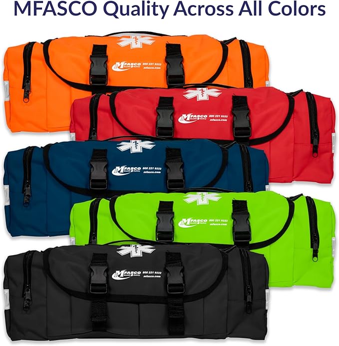 First Aid Kit - Fully Stocked Portable Reflective Bag -First Responder Emergency Response Kit-for Natural Disaster Preparedness-Customizable Storage-Includes 415 Pcs First Aid Supplies - Lime Green