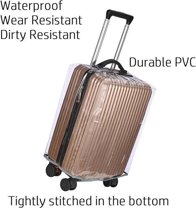 FABUWAY PVC Suitcase Cover - Clear, Transparent, Waterproof & Dustproof - 30"