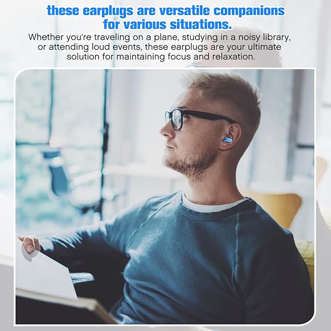 TrelaCo 200 Pairs Silicone Ear Plugs Soft Reusable Waterproof Ear Plugs for Sleeping Noise Swimming Hearing Protection Earplugs Shooting Construction Hunting Music Concerts(Blue)