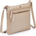 Small Soft Genuine Leather Crossbody Purse Women’s Sling Crossover Shoulder Travel Handbag with Triple Zipper