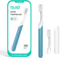 Quip Plastic Sonic Toothbrush, Electric Toothbrush for Adults –Time Travel & Soft Bristles with Travel Case & Replaceable Brush Head -3-Month Battery Life - Marine Blue