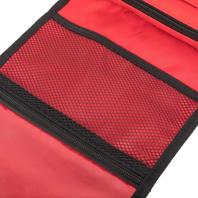 First Aid Bag Tote Empty Small First Aid Kit Bag Outdoor Travel Rescue Pouch First Responder Medicine Bag Pocket Container for Car Home Office Sport Outdoors (Red Foldable)