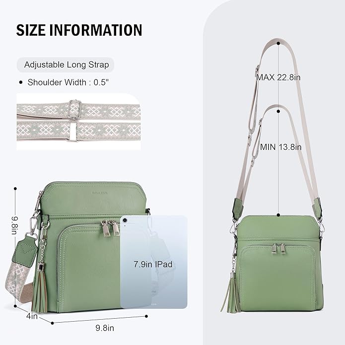 Crossbody Purse for Women,Lightweight Medium Crossbody Bag Soft Leather Women's Shoulder Handbags with Tassel