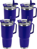 HASLE OUTFITTERS 30oz Tumbler Bulk with Handle, Insulated Travel Coffee Mug Set with Handle Leak-Proof Double Wall Stainless Steel Vacuum Tumblers Pack Metal Cup for Hot and Cold Drink