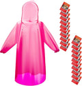 Bruvoalon 6 & 20 Pack Disposable Rain Ponchos for Adults/Youth, Waterproof PE Raincoats with Drawstring, Camping/Emergency