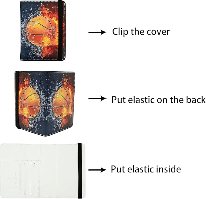 Basketball Passport Holder for Women and Men PU Leather Passport Cover for Travel