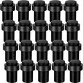 Chumia 30 Pcs Door Stopper Mounted Floor Stops Stainless Steel Cylindrical Stopper Modern Decorative Rubber Bumper Stops Holder Wall Protector for Bottom or Top of Door (Black)