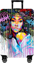 WUJIAONIAO Travel Luggage Cover Baggage Suitcase Cover Protector Skins 18-32 Inch (Graffiti A8, S (for 18-20 inch luggage))