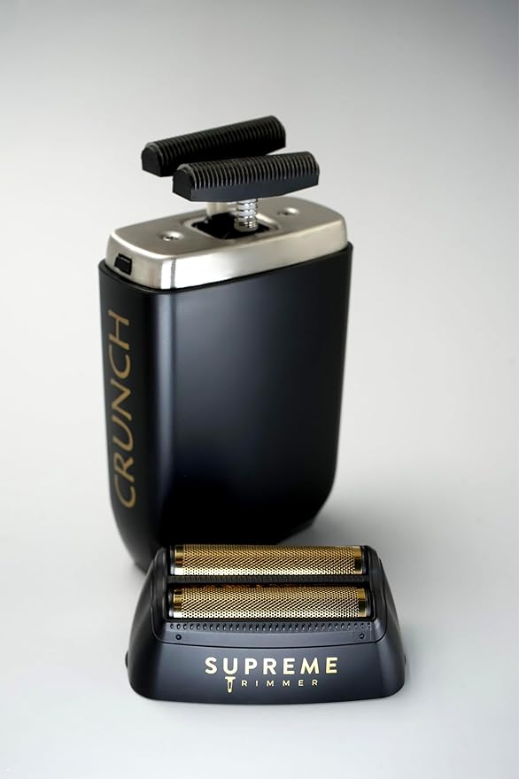 Supreme Trimmer 2-in-1 T-Shaper Trimmer & Crunch Foil Shaver | STF602 Electric Razor & ST5206 DLC Beard Trimmer Barber Haircut Kit | Black