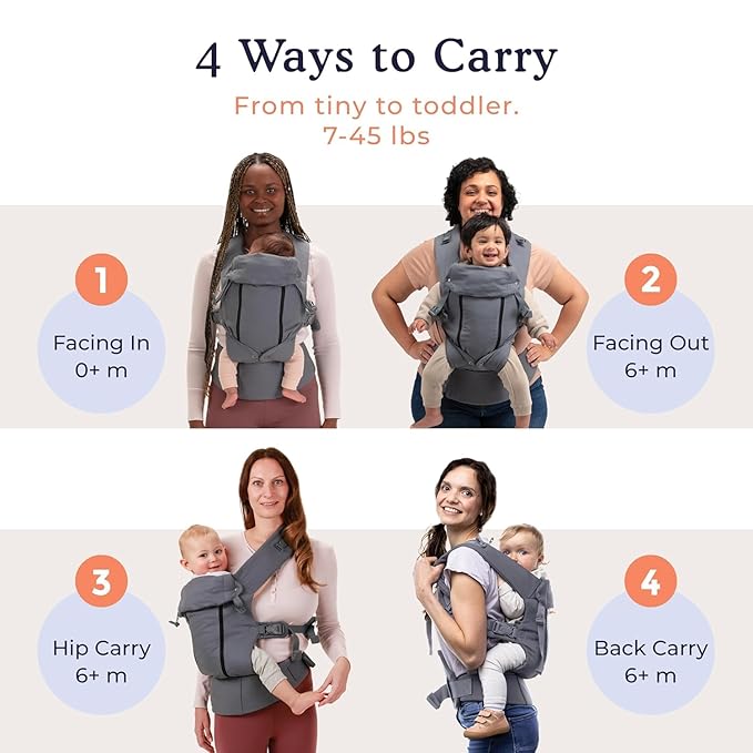 Beco 8 Baby Carrier from Newborn to Toddler (7-45lbs) - All in 1 Hybrid Front, Hip and Backpack Style Carrier with Breathable, Cooling Mesh - Camo