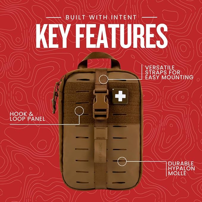 MY MEDIC MyFAK PRO First Aid Kit Bag - Emergency Survival Essentials, Medical Accessories, Rescue Necessities & Supplies for Home, Car, Boat or Travel - Coyote