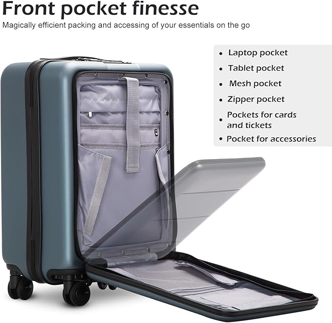 COOLIFE Luggage Suitcase Piece Set Carry On ABS+PC Spinner Trolley with pocket Compartmnet Weekend Bag (Sakura pink, 2-piece Set)