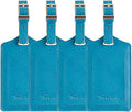 Travelambo Luggage Tags for Suitcases PU Leather Travel Tags Bag Tags Privacy Protection Travel Essentials