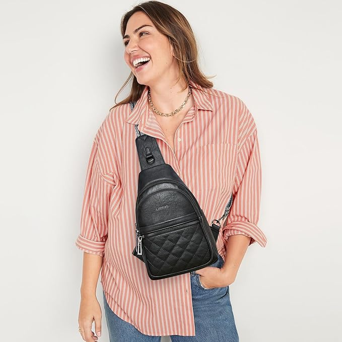 Sling Bag For Women Fanny Pack Crossbody Travel Shoulder Belt Bags Tote Backpack Purse Faux Leather