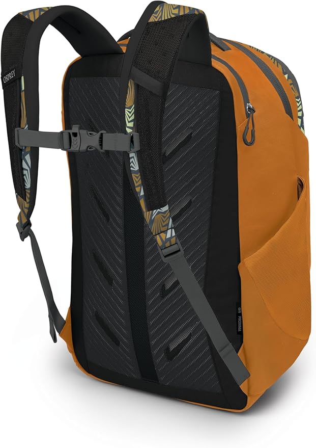 Osprey Proxima 30L Campus Laptop Backpack - Organized Everyday Pack with Tech Storage, Water Bottle Pockets, and Comfortable Carry - Perfect for School, Commute, and Travel, Kazuma Print/Toffee Orange