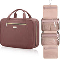 Hanging Toiletry Bag for Women Travel, 2 Sizes Large & Small Waterproof Cosmetic Organizer with 4 Compartments, Rotating Hook, Foldable Pink Travel Bag for Toiletries & Makeup Red Sandalwood