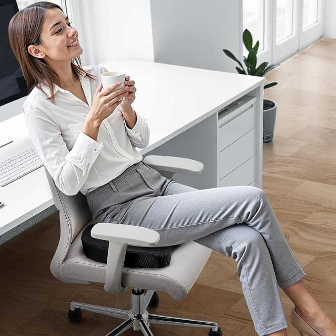 VEVOR Seat Cushion, Memory Foam Seat Chair Cushion for Pressure Relief, Soft & Breathable Wheelchair Seat Pad with Removable Cover for Travel, Office, Car, Airplane - Lightweight and Portable