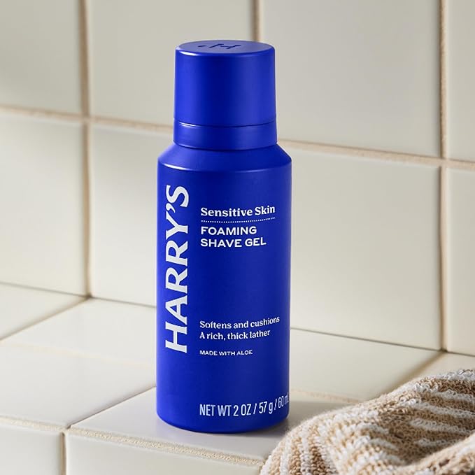 Harry's Shaving Kit for Men - Razor Handle, 5 Razor Blade Refills, Foaming Shave Gel, and Travel Blade Cover - Craft Edition