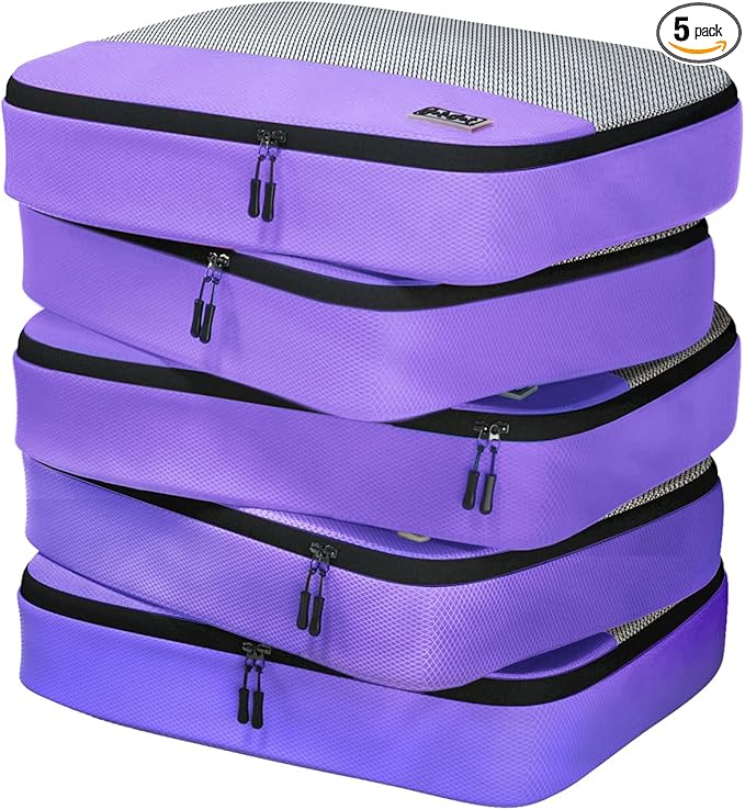 Large Packing Cubes for Suitcases - 5 Pcs set of Packing Cubes for Travel Carry on Suitcase Organizer Bags - Travel Cubes Organizer Bags for Luggage