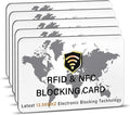 SaiTech IT 5 Pack RFID Blocking Card NFC Contactless Debit/Credit Card ATM Passport Protector ideal for Men & women slim with World map design perfectly fit in wallet (White)