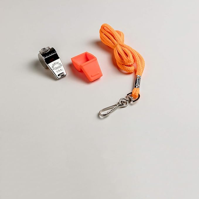 American Whistle Corporation American Classic Whistle - 126 db Solid Brass Whistle with Paracord Lanyards and Safe-T-Tip - Made in America