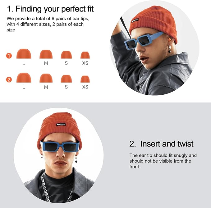45dB Earplugs for Sleeping,Noise Cancelling Ear Plugs with 8 Pairs Ear Tips, Reusable Hearing Protection Noise Reduction Earplugs Suitable for Concerts,Travel,Work Fit Caramel