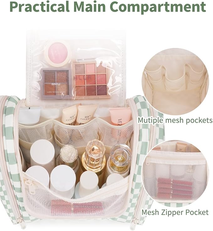 Narwey Hanging Toiletry Bag for Women Travel Makeup Bag Organizer Toiletries Bag for Cosmetics Essentials Accessories