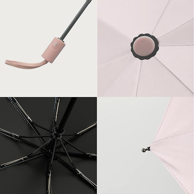 BAODINI Small UV Protection Travel Umbrella Compact for Rain and Sun UPF 50+ 41 inch Portable Umbrella for Women and Men