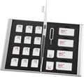 Aluminum SIM Card Case, 19Slots Ultrathin SIM Card Holder, Fit for 4 SIM Card, 14 Micro sim Card and 1 Cell Phone Eject Pin Slots, Silver