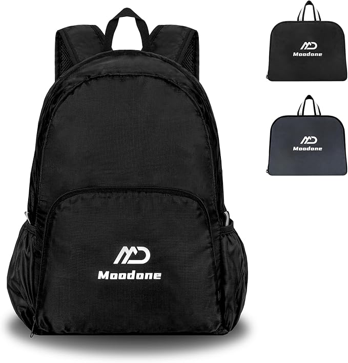 20L Ultra Lightweight Packable Backpack，Handy Foldable Waterproof Daypack for Travel, Collapsible Hiking Backpack Camping Outdoor Cycling Backpacking Women & Men, Black