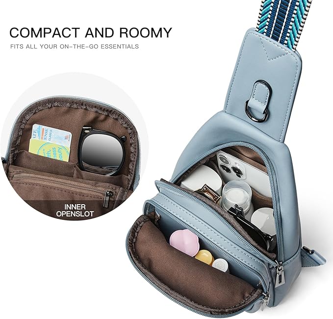 Sling Bag For Women Fanny Pack Crossbody Travel Shoulder Belt Bags Tote Backpack Purse Faux Leather