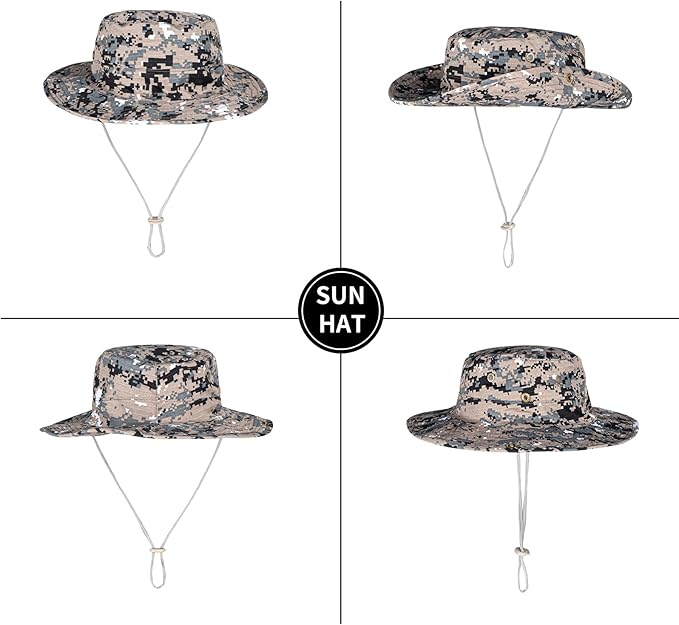 Sun Hats for Men Women Boonie Hat Foldable Fishing Hat UPF 50+ Bucket Hat for Fishing Hiking Garden Safari Beach