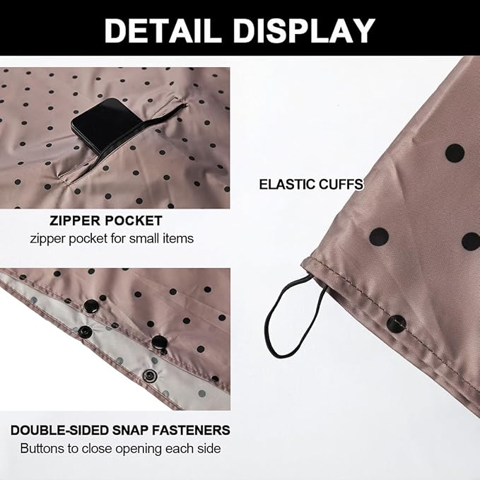Rain Poncho Jacket Coat Hooded Zipper Style for Women/Men/Adult with Pocket