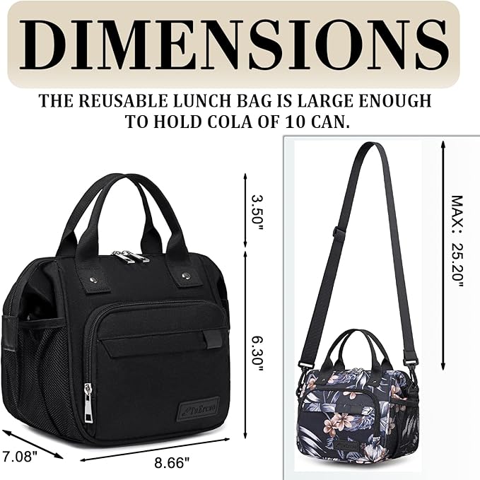 Small Lunch Bag Lightweight Insulated Lunch Box for Women Work Portable Soft Cooler for Picnic Travel Road Trips, Loncheras para Mujer, Stripes