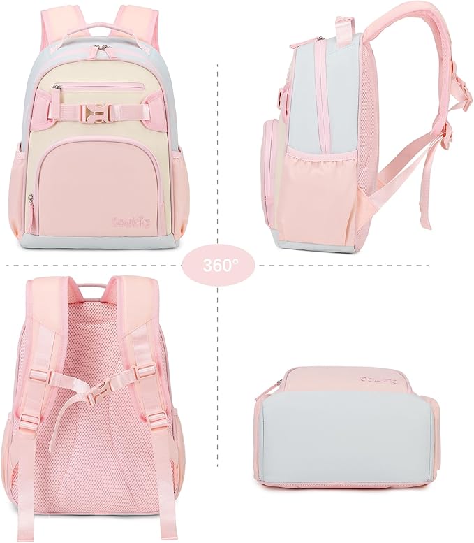 Cute Mini Toddler Backpacks for Girls 2-4 Little Kids Backpack preschool Bookbag (Pink and Cream)